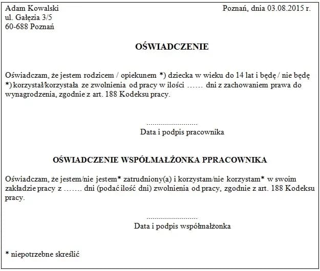 Ile opieki na dziecko w roku? Sprawdź, ile dni przysługuje rodzicom
